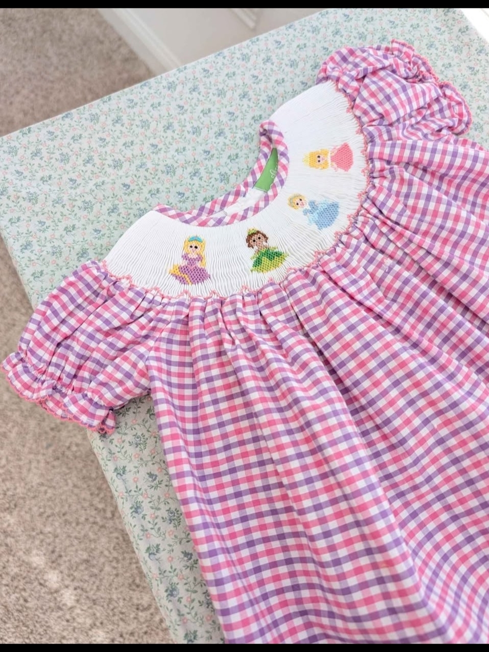 6/9 Mos Smocked Disney Princess Dress